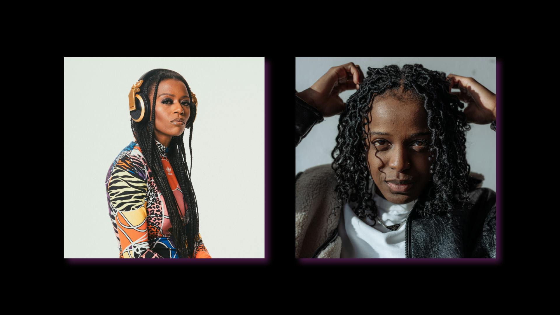 Foto van DJ SAHRA (links) en DJ BLACKSAPHO (rechts)